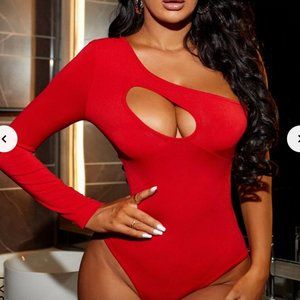Sexy One Shoulder Cut Out Bodysuit